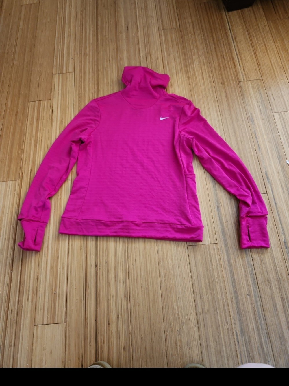 NIKE WOMEN'S THERMA-FIT ELEMENT SWIFT TURTLENECK RUNNING TOP-PINK- small